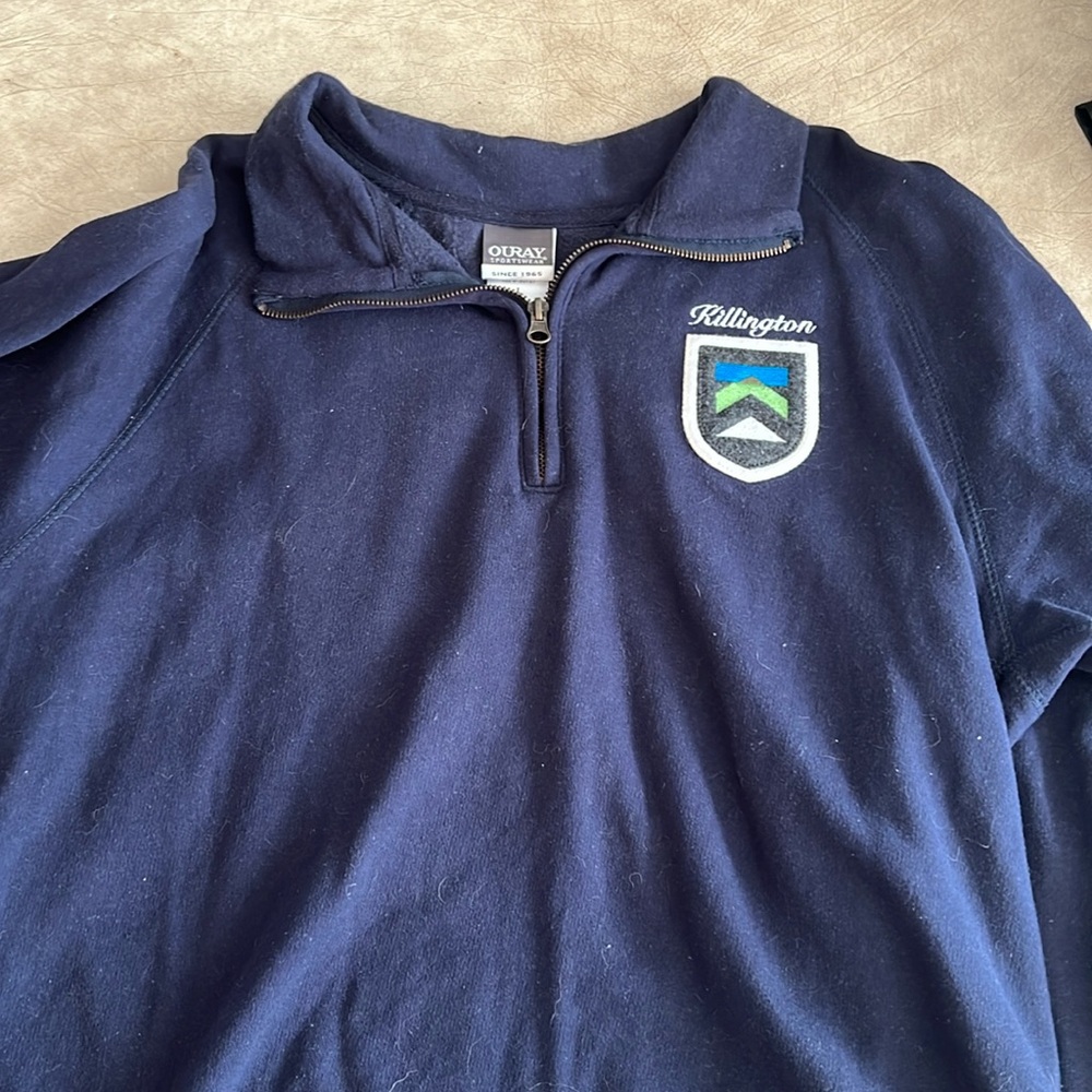 Blue 1/4 zip sweatshirt